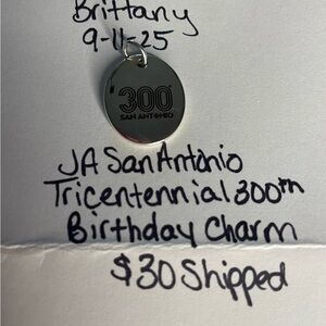 James Avery Silver San Antonio 300th Birthday Charm
